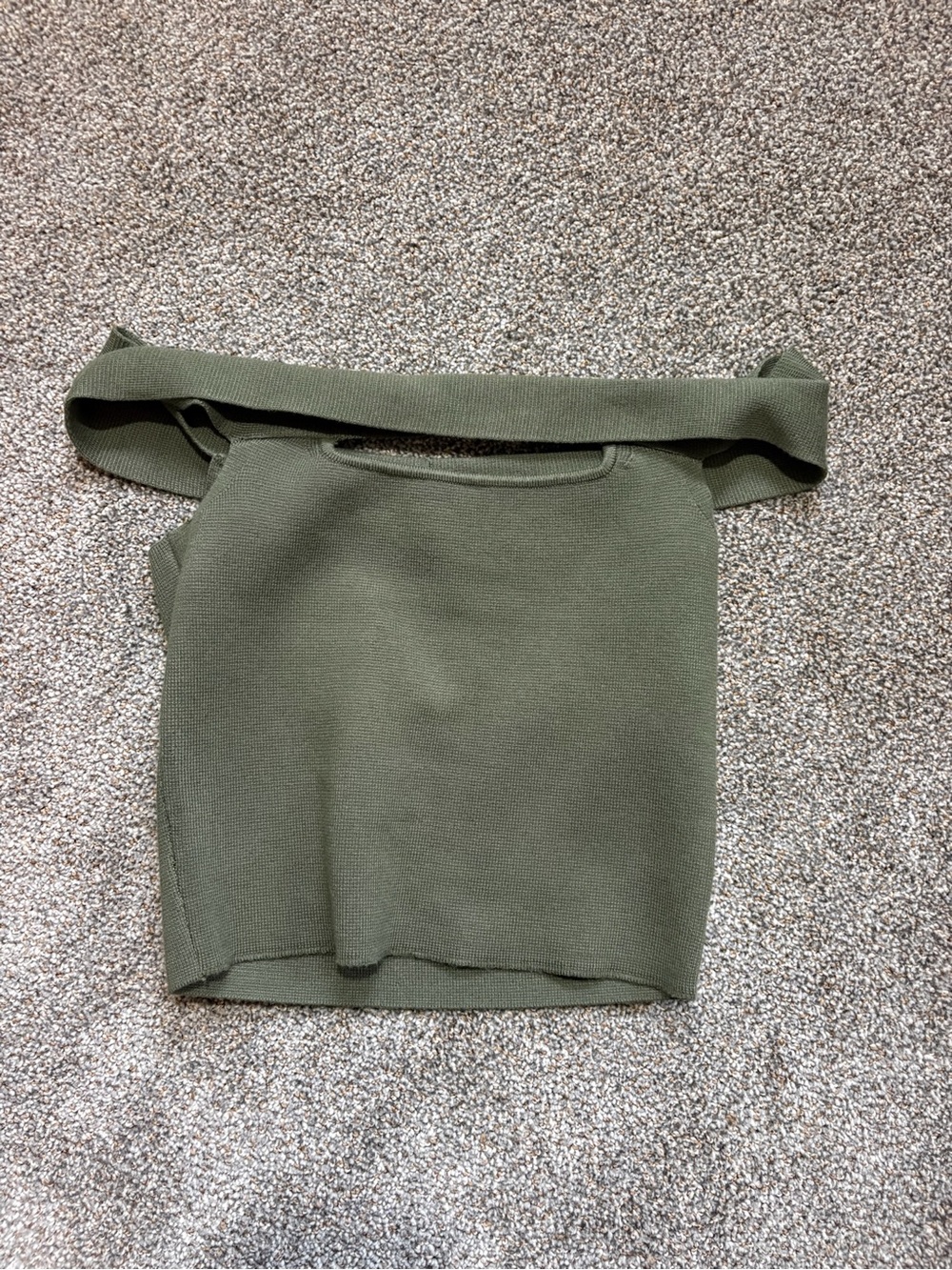 Express Olive Green Off-Shoulder Knit Cami